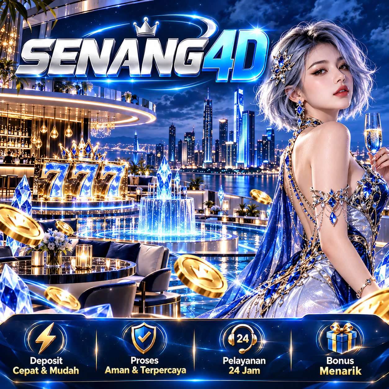 Banner SENANG4D TOP — ilustrasi visual biru